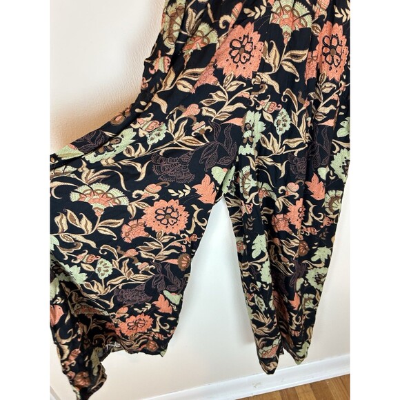 Roller Rabbit M Jumpsuit Romper Floral Ruffle Peasant Boho Garden Party - Picture 2 of 5